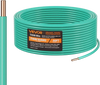 VEVOR 10 AWG Solid THHN Wire, 100% OFC Copper Electrical Building Wire with Nylon Jacket PVC Insulation, Rated for Up to 600 Volts, Heavy-Duty for Residential, Industrial, Commercial, Green (50 Feet)