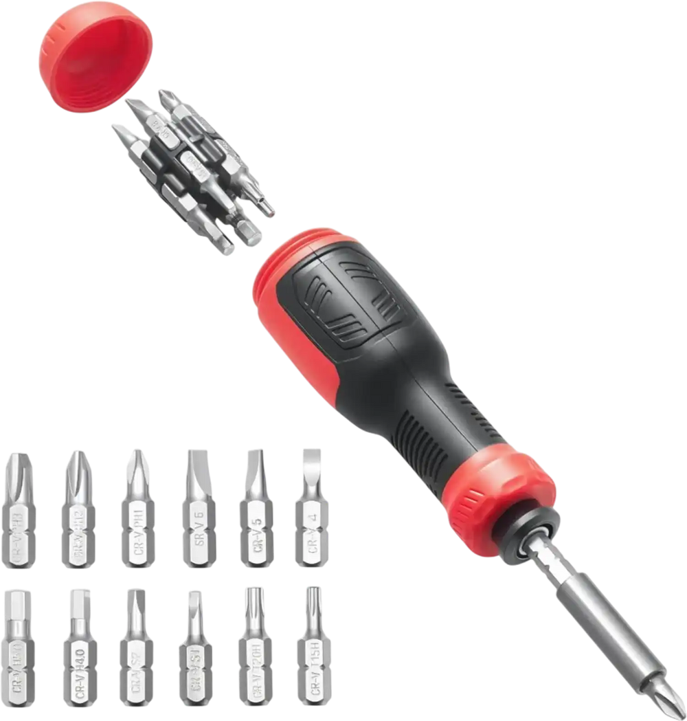 VEVOR Screwdriver Set, 13 in 1 Magnetic Multi Bit Mini Nut Driver Set, Phillips, Flat Head, Torx, Square Bits for Men, Manual Precision Repair Tool Kit for Sockets, Furniture, Home Appliances, Cars