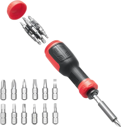 VEVOR Screwdriver Set, 13 in 1 Magnetic Multi Bit Mini Nut Driver Set, Phillips, Flat Head, Torx, Square Bits for Men, Manual Precision Repair Tool Kit for Sockets, Furniture, Home Appliances, Cars