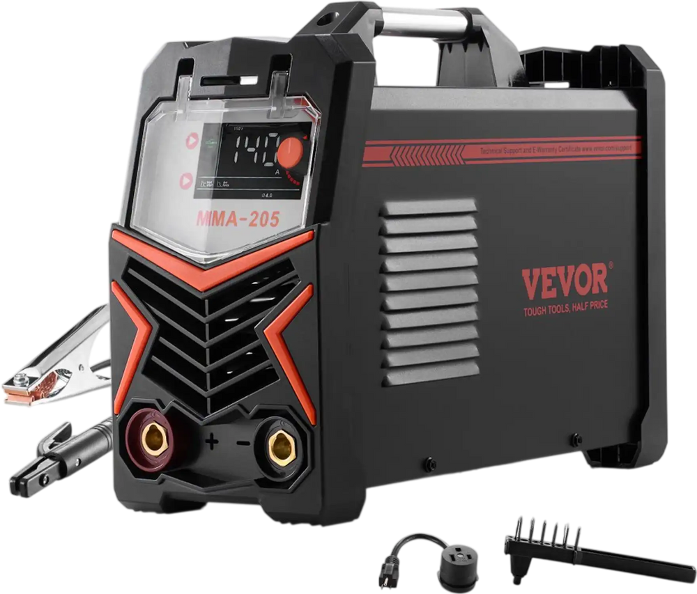 VEVOR MMA Welder, 205A 2-in-1 MMA Lift TIG Stick Welding Machine, 110/220V Dual Voltage IGBT Inverter Welder Machine with Digital Display, Hot Start Arc Force Anti-Stick (Lift Torch Not Included)