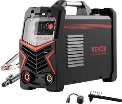 VEVOR MMA Welder, 205A 2-in-1 MMA Lift TIG Stick Welding Machine, 110/220V Dual Voltage IGBT Inverter Welder Machine with Digital Display, Hot Start Arc Force Anti-Stick (Lift Torch Not Included)