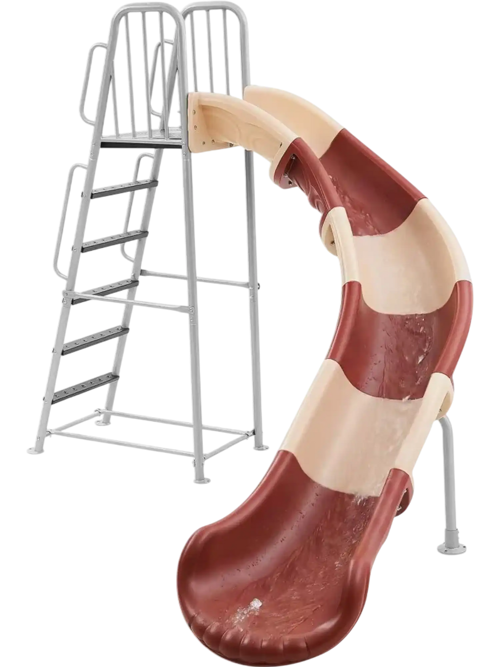 VEVOR Water Slide, Big 10 ft Outdoor Waterslide with Built in Adjustable Sprinkler and Ladder, Free Standing Pool Slide, Metal & Plastic Playground Equipment, Platform for Backyard Fun Activities