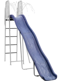 VEVOR Water Slide, Big 10 ft Outdoor Waterslide for Kids, Free Standing Pool Slide with Built in Adjustable Sprinkler and Climbing Ladder, Metal Plastic Playground Equipment, Platform for Backyard Fun