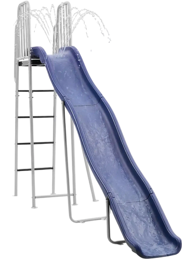 VEVOR Water Slide, Big 10 ft Outdoor Waterslide for Kids, Free Standing Pool Slide with Built in Adjustable Sprinkler and Climbing Ladder, Metal Plastic Playground Equipment, Platform for Backyard Fun