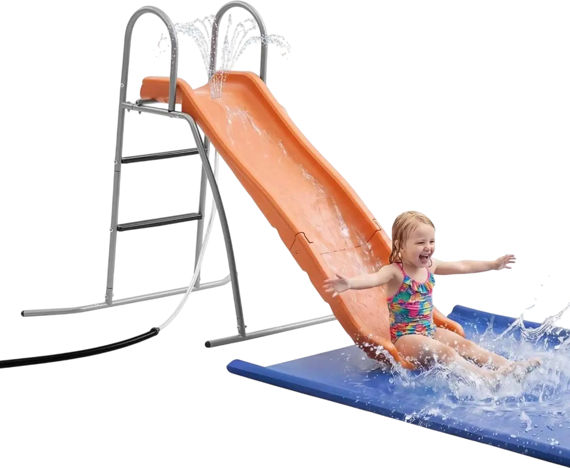 Vevor Water Slide 5.5' Outdoor Kids Pool Wave Slide with Adjustable Sprinkler New