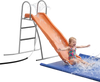 VEVOR Water Slide, 5.5ft Outdoor Waterslide for Kids, Free Standing Pool Wave Slide with 6.5ft Ground Tarp, Built in Adjustable Sprinkler, Metal Plastic Playground Equipment, Platform for Backyard Fun