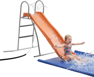 Vevor Water Slide 5.5' Outdoor Kids Pool Wave Slide with Adjustable Sprinkler New