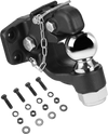 VEVOR Pintle Hook, 20000 lbs Towing Capacity, Trailer Hitches Receiver Hook Combination 2-5/16-inch Hitch Ball, Fits 2.5 to 3-inch Lunette Ring with Mounting Kit, Wear-resistant, Black Powder Coat