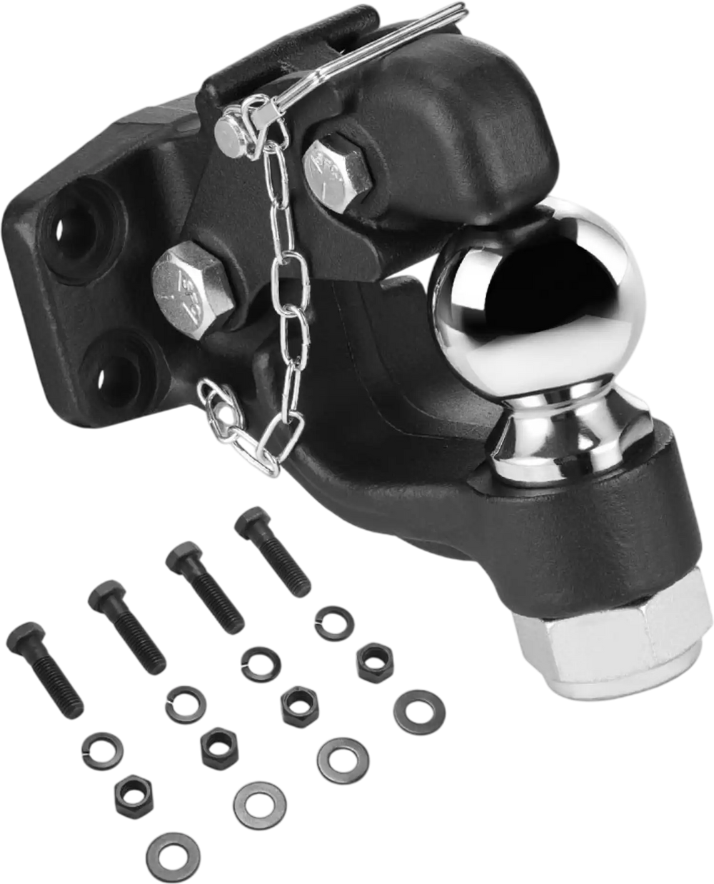 VEVOR Pintle Hook, 20000 lbs Towing Capacity, Trailer Hitches Receiver Hook Combination 2-5/16-inch Hitch Ball, Fits 2.5 to 3-inch Lunette Ring with Mounting Kit, Wear-resistant, Black Powder Coat