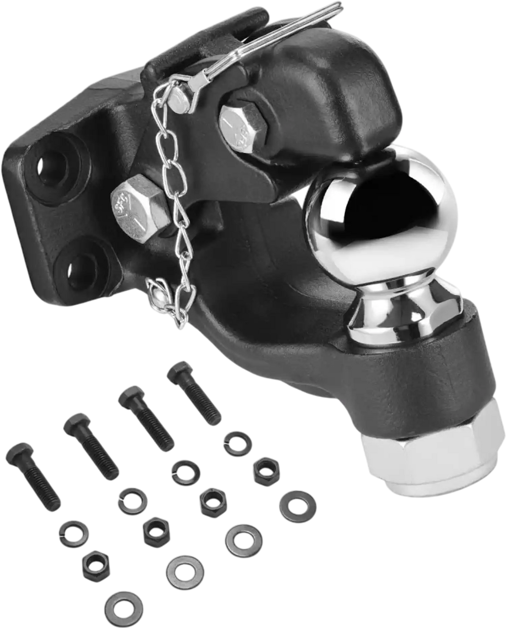 VEVOR Pintle Hook, 30000 lbs Towing Capacity, Trailer Hitches Receiver Hook Combination 2-5/16-inch Hitch Ball, Fits 2.5 to 3-inch Lunette Ring with Mounting Kit, Wear-resistant, Black Powder Coat
