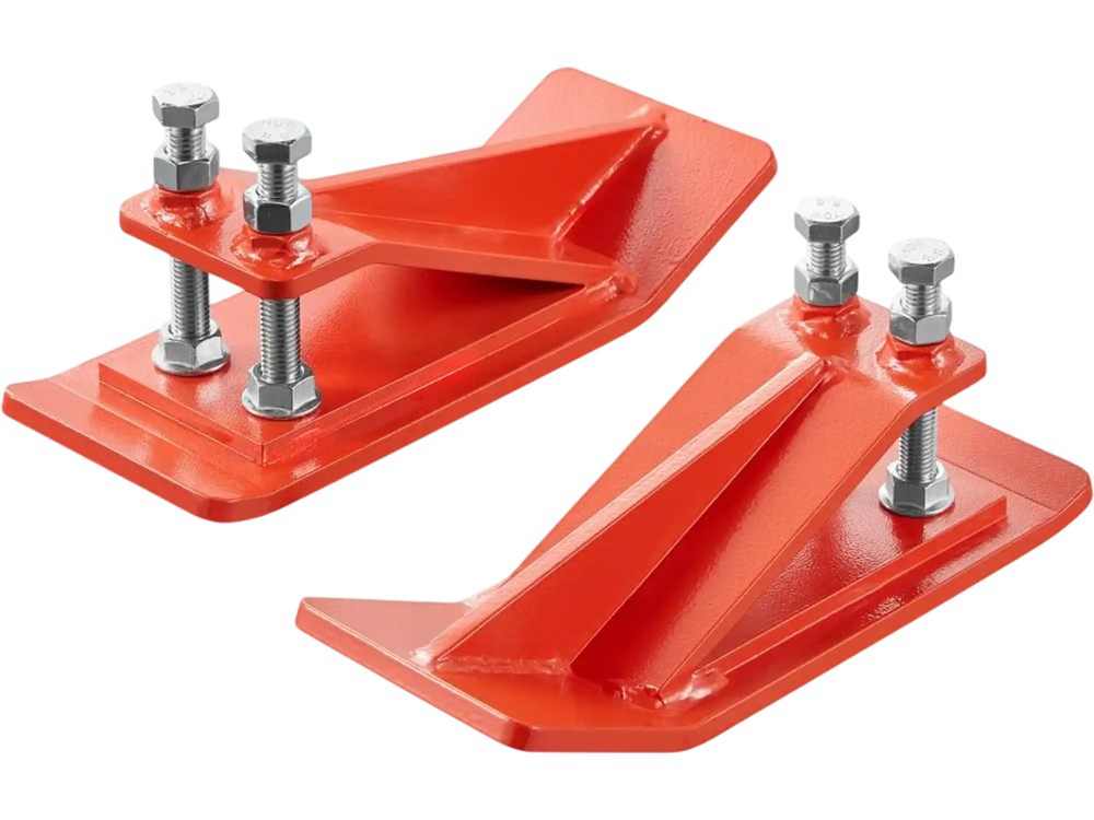 VEVOR Tractor Bucket Protector, 2PCS Heavy Duty Steel Bucket Edge Protectors, Edge Tamer Anti-Skid Device with Double Hexagon Lock Nuts and Bolts, for Snow, Leave Removal & Spreading Gravel (Orange)