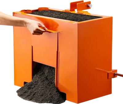 VEVOR Ballast Box, 3-Point Category 1 Tractor Ballast of 800 lbs Capacity, Standard 2 Inch Hitch Receiver, Heavy-Duty Steel 3.2 ft³ Large Volume Durable Loader Attachment with Sliding Door, Orange