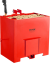 VEVOR Ballast Box, 3-Point Category 1 Tractor Ballast of 800 lbs Capacity, with Standard 2 Inch Hitch Receiver, Heavy-Duty Steel 5 ft³ Large Volume Durable Loader Attachment with Sliding Door, Red
