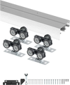 VEVOR Bypass Door Hardware, 6ft Heavy Duty Bypass Sliding Door Hardware Kit, Aluminum Alloy Sliding Closet Door Hardware Set for 2 Door System, Fit Door Thickness 1 3/8 " - 1 3/4", Easy to Install