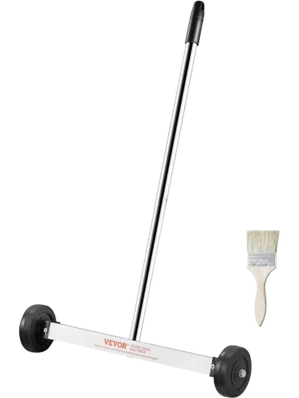VEVOR Magnetic Sweeper with Wheels, 15inch Mini Magnetic Sweeper, 8 lbs Capacity, Adjustable Handle, Lightweight Magnetic Pickup Sweeper to Pick Up Nails and Screws, Easy Cleanup of Workshop Garage
