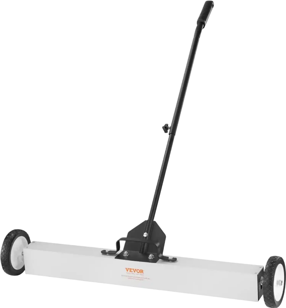 VEVOR 55Lbs Rolling Magnetic Sweeper with Wheels,Push-Type Magnetic Pick Up Sweeper, 36-inch Large Magnet Pickup Lawn Sweeper with Telescoping Handle, Easy Cleanup of Workshop Garage Yard