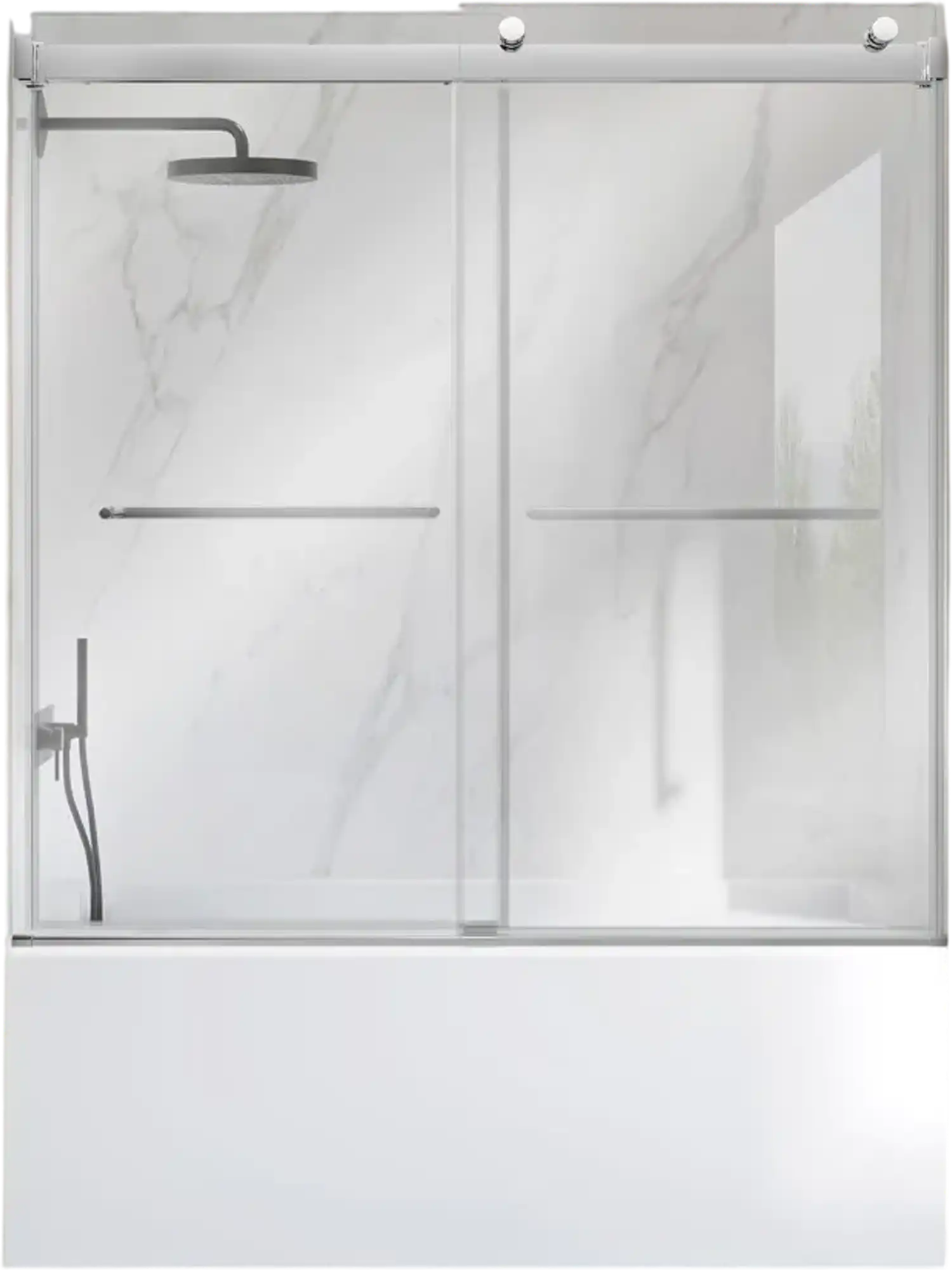 Vevor Bathtub Shower Door Frameless Bypass Sliding 60