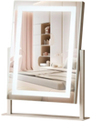 VEVOR Vanity Mirror with Lights, Three Color Lighting Modes, Lighted Makeup LED Mirror, and 5X Magnification Mirror, Smart Touch Control, 360°Rotation (16.1x11.8 in, White)