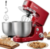 VEVOR 5.3+4.2 Qt Tilt Head Stand Mixer 400W Electric Dough Mixer, 3 Speeds Food Kitchen Mixer with Stainless Steel Bowl, Splash Guard, Dough Hook, Whisk, Beater, for Baking Mixing Whipping
