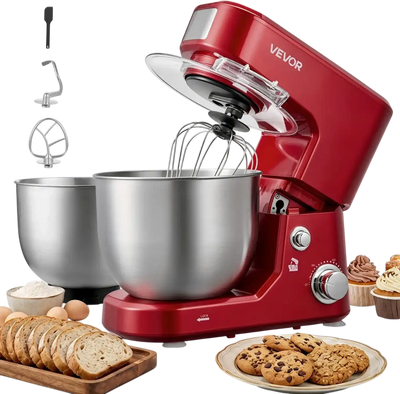 Vevor Stand Mixer 5.3 + 4.2 Qt Tilt-Head 400W Electric Dough Mixer New