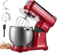 VEVOR 7.4 Qt Tilt Head Stand Mixer 500W Electric Dough Mixer, 12 Speeds Food Kitchen Mixer with Stainless Steel Bowl, Splash Guard, Dough Hook, Whisk, Beater, for Baking Mixing