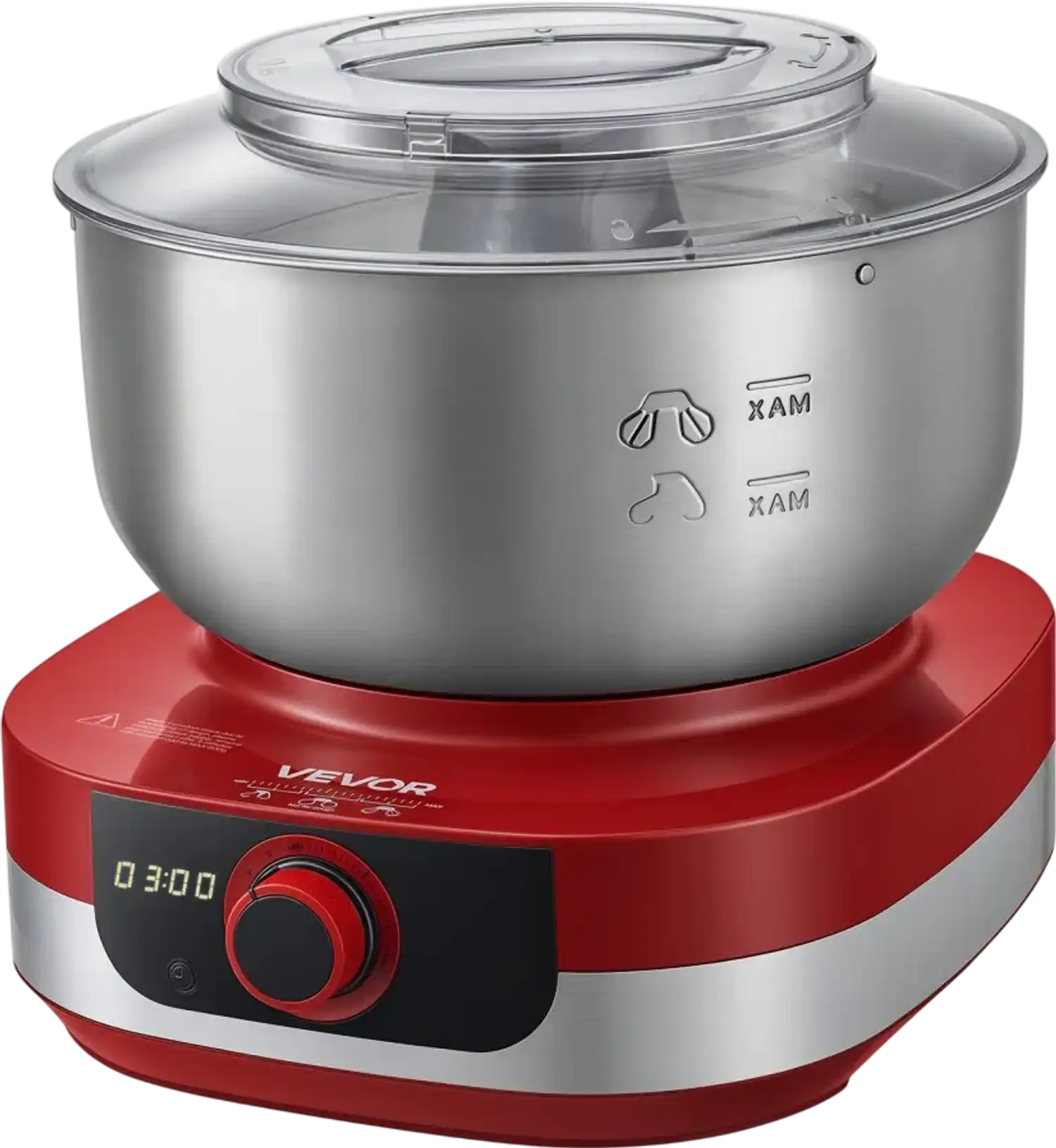 Vevor Stand Mixer 5.3 Qt Electric Dough Maker with Removable Lid and Stepless Speed Adjustment New