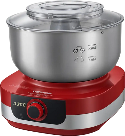 Vevor Stand Mixer 5.3 Qt Electric Dough Maker with Removable Lid and Stepless Speed Adjustment New