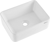 VEVOR Rectangle Vessel Sink, 16" x 12" Bathroom Vessel Sink Countertop, White Ceramic Bathroom Sinks Above Counter, Modern Style, Bright and Elegant, Well-Packaged for Bathroom, Hotel, Toilet, RV