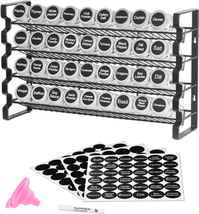 Vevor Spice Rack Organizer with 36 Empty Spice Jars 18x11