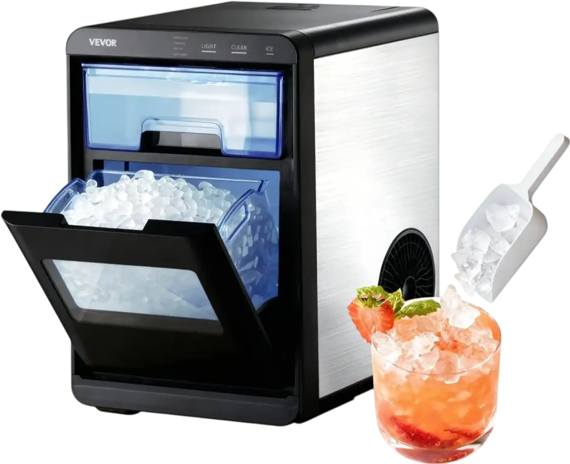 Vevor Ice Maker Portable Countertop Nugget 44 lbs/Day Self-Cleaning Machine New