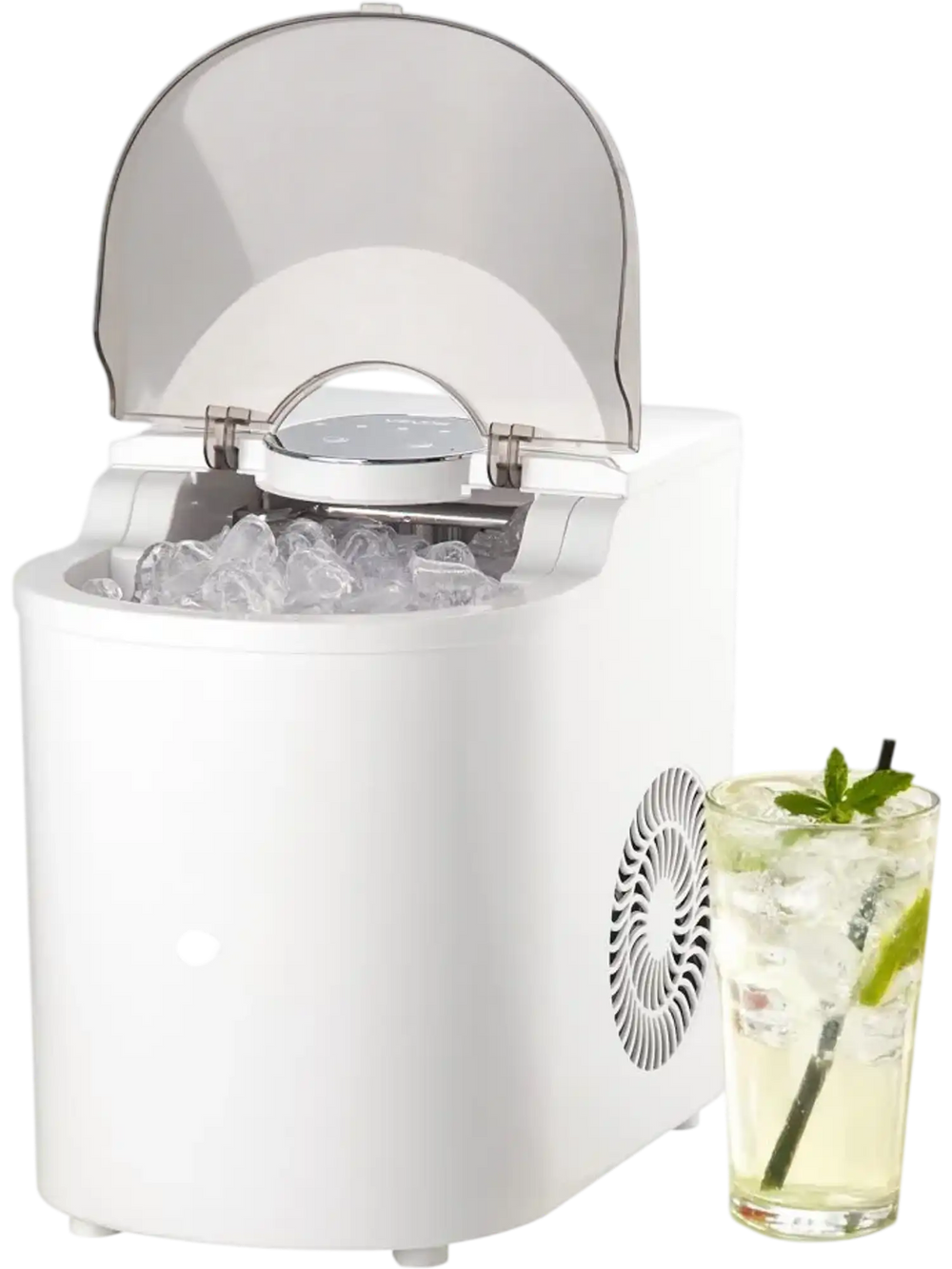 VEVOR Countertop Ice Maker, 7 Cubes Ready in 6 Mins, 26 lbs per Day, Self-Cleaning Portable Machine with Ice Scoop, Ice-Making Machine with 2 Sizes Bullet Ices for Home, Kitchen, Office, Bar & Party