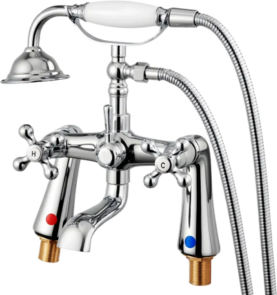 Vevor Clawfoot Tub Faucet Vintage Polished Chrome Handheld Shower Kit New