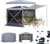 VEVOR Pop up Gazebo Screen Tent, 12 x 12 ft Large 6-Sided Camping Canopy Tent with Removable Top & Carry Bag, Quick-Set & Bite-Proof, Screen House Sun Shelter for 8-10 Persons Backyard Patio, Grey
