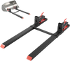 VEVOR Pallet Forks, 4000 lbs Clamp on Pallet Forks, 60-Inch Total Length Heavy-Duty Tractor Fork with Adjustable Stabilizer Bar for Tractor Attachments, Loader Bucket, and Skid Steer, Black