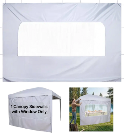 VEVOR Canopy Sidewalls, Fit for 10 x 10 ft Pop Up Canopy Tent, Tent Side Walls with Waterproof and Sunlight Protection Layer for Outdoor Event Tents, Vendor Booths, Camping (1 Sidewall Only, White)