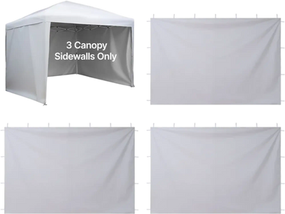 VEVOR Canopy Sidewalls, Fit for 10 x 10 ft Pop Up Canopy Tent, Tent Side Walls with Waterproof and Sunlight Protection Layer for Outdoor Event Tents, Vendor Booths, Camping (3 Sidewalls Only, White)