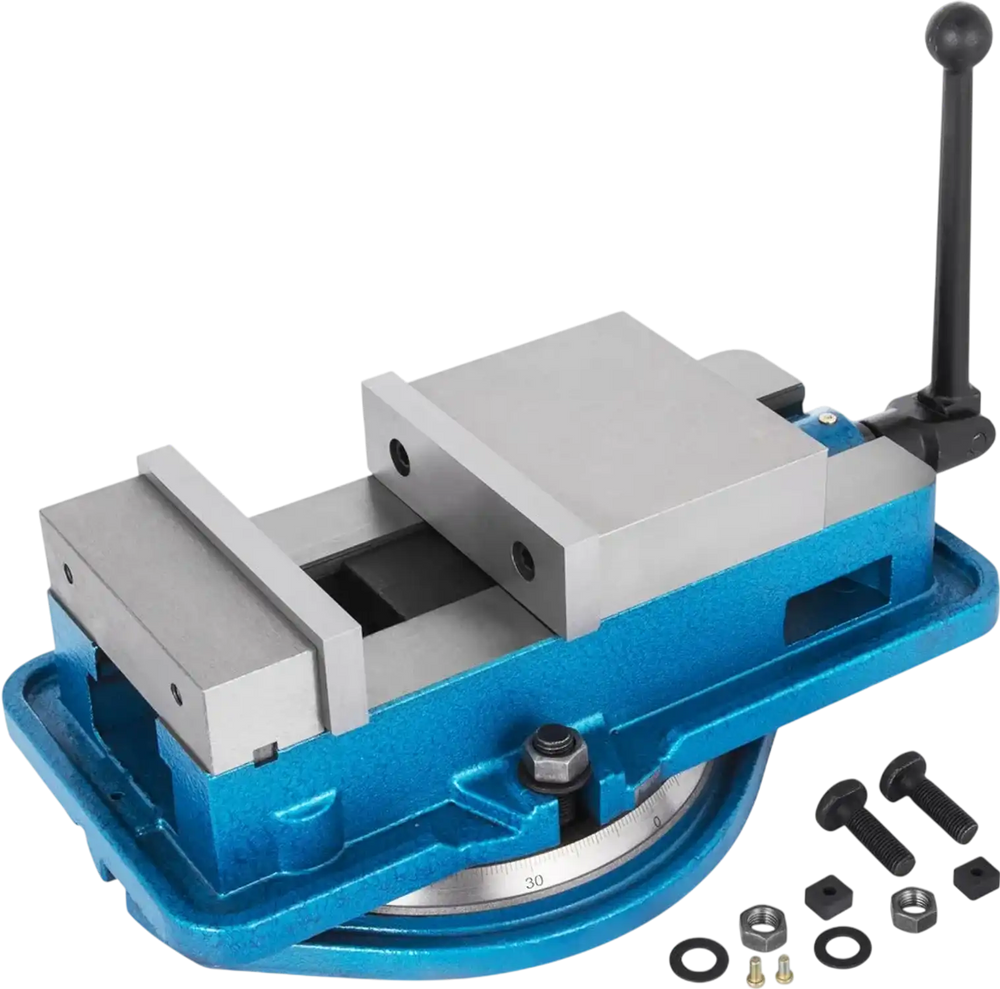 VEVOR 5 Inch ACCU Lock Down Vise Precision Milling Vice 5 Inch Jaw Width Drill Press Vise Milling Drilling Machine Bench Clamp Clamping Vice with 360 Degree Swiveling Base CNC Vise