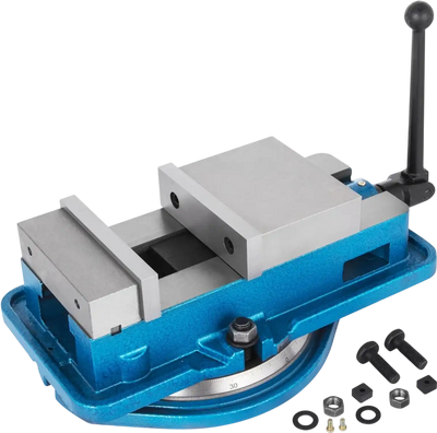 VEVOR 5 Inch ACCU Lock Down Vise Precision Milling Vice 5 Inch Jaw Width Drill Press Vise Milling Drilling Machine Bench Clamp Clamping Vice with 360 Degree Swiveling Base CNC Vise