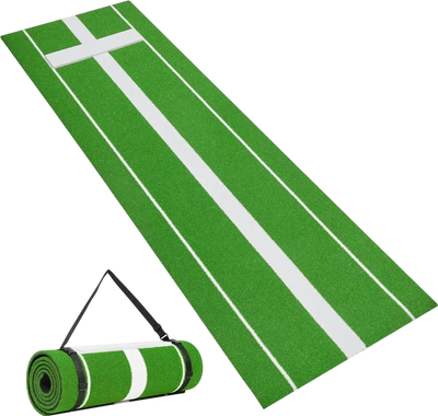 VEVOR Softball Pitching Mat, 10x3 ft Baseball Pitching Rubber Mound, Antifade Turf and Antislip Foam Backing Portable Training Aid, Fastpitch Equipment for Pitchers Indoor Outdoor Practice, Green