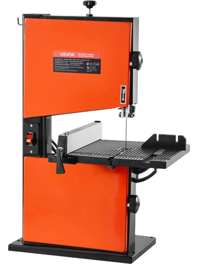 VEVOR Band Saw, 9-Inch, Woodworking Benchtop Bandsaw with 1/2 HP Motor, 3.5-Inch Max Cutting Height, 11.8 x 11.8 in Cast Aluminum Table, 0-45° Tilting Range, with Miter Gauge, Fence, for Woodworking