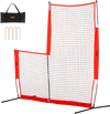 VEVOR L Screen Baseball for Batting Cage, 7x7 ft Baseball & Softball Safety Screen, Body Protector Portable Batting Screen with Carry Bag & Ground Stakes, Baseball Pitching Net for Pitchers Protection