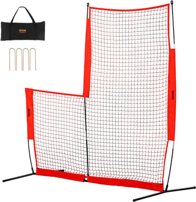 Vevor L Screen 7'x7' Baseball & Softball Safety Pitching Net New