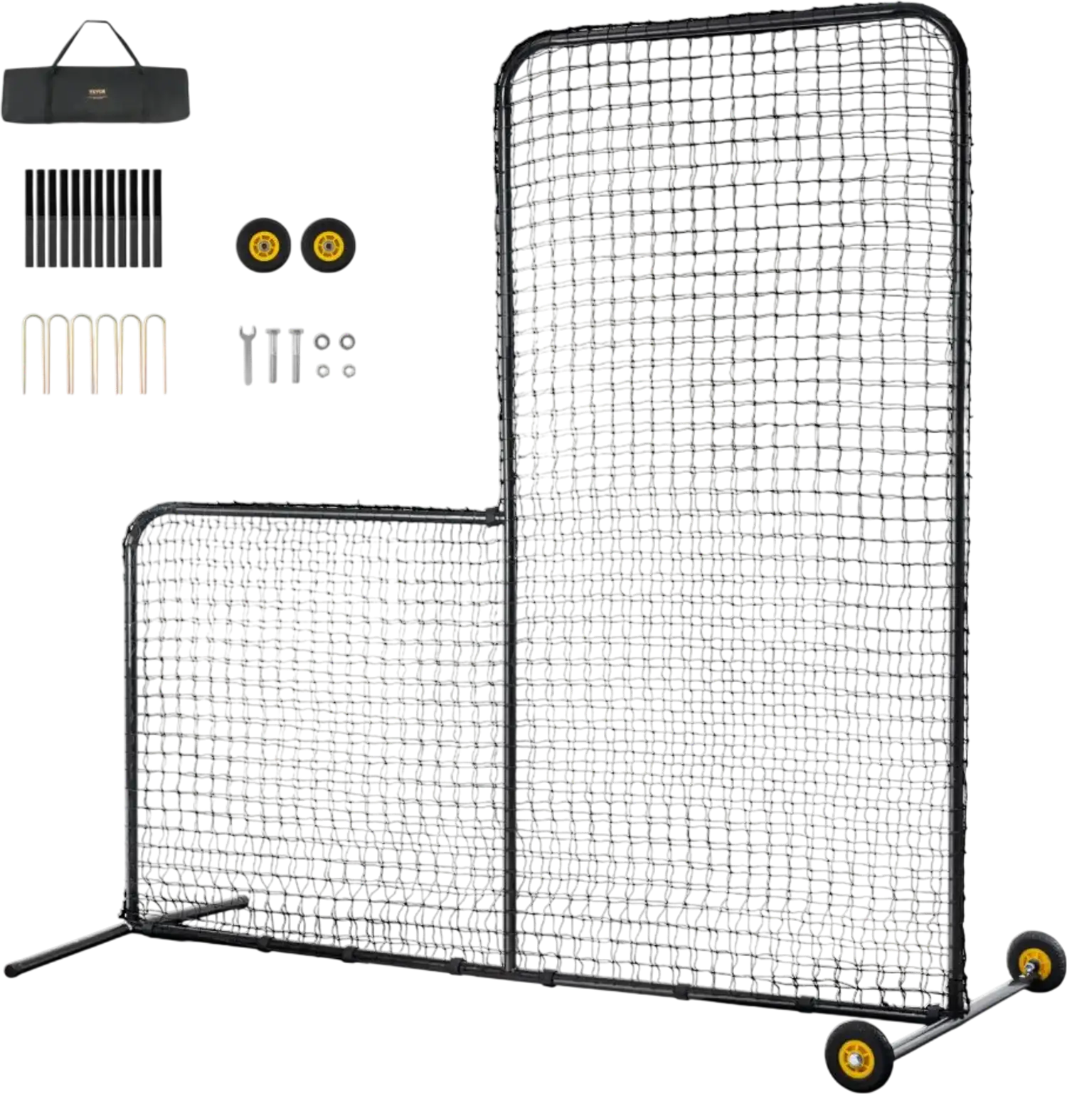 Vevor L Screen Baseball Batting Screen 7' x 7' Pitching Net New