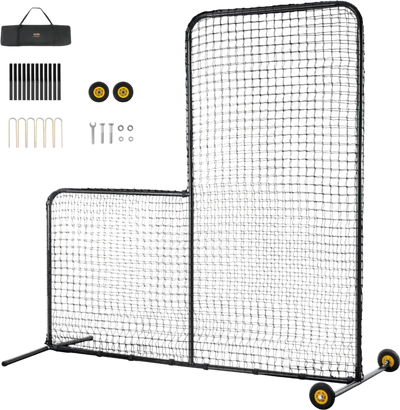 Vevor L Screen Baseball Batting Screen 7' x 7' Pitching Net New