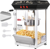 VEVOR Popcorn Maker, 850W Popcorn Popper Machine, 8 Oz Kettle Makes 48 Cups per Batch, Countertop Popcorn Maker with Tempered Glass, Includes 4 Scoops, Movie Theater Style, Black