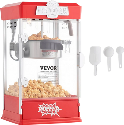 Vevor Popcorn Machine Tabletop 4 oz 480W Movie Theater Style Red New