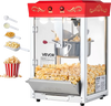VEVOR Popcorn Machine, 8oz Stainless Steel Kettle, 800W Commercial Countertop Popcorn Maker, 48 Cups per Batch Theater Style Popper, with 2-Button Control Glass Wall PC Door 1 Scoop 3 Spoons, Red