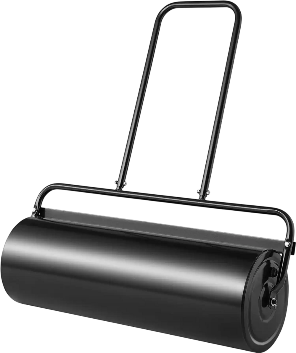 VEVOR Lawn Roller, 17 Gallon Sand/Water Filled Yard Roller, Steel Sod Roller with Easy-turn Plug and U-Shaped Ergonomic Handle for Convenient Push and Pull, for Lawn, Garden, Farm, Park, Black