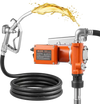 VEVOR Fuel Transfer Pump 12V DC 20 GPM Tank Mount Electric Diesel Pump Kit, for Diesel Kerosene, 1/4 HP Motor, Heavy Duty Cast Iron Housing, with Manual Fuel Nozzle, Discharge Hose, Fixed Mounting Base