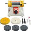 VEVOR Bench Buffer Polisher, 1/2HP Polishing and Buffing Machine, 0 to 8000RPM Benchtop Polisher with 2PCS 4" Cotton Wheel, 3PCS 3" Abrasive Fiber Wheels & Polishing Compound for Metal Jewelry Wood